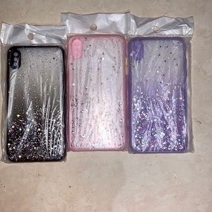 Cover para iPhone XS Max negro, violeta y rosa